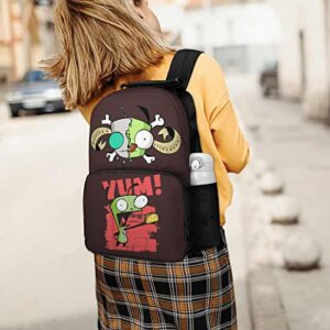 16 Inch Shoulders Bag Invader Cartoon_Zim Unisex Adults Teenagers Children's Backpack Students Schoolbag