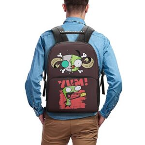 16 Inch Shoulders Bag Invader Cartoon_Zim Unisex Adults Teenagers Children's Backpack Students Schoolbag