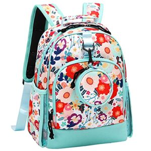 choco mocha preschool backpack for girls flora backpack for toddler girls preschool backpacks for girl bookbag 14 inch prek backpack for kids with chest strap child 2-4 3-5 gifts, blue