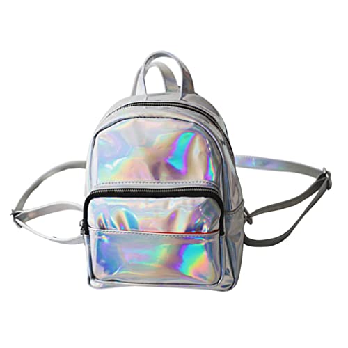 Holographic Backpack Clear Mini Backpack Hologram School Shoulder Bag Casual Backpack Casual School Backpack