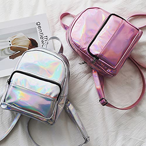 Holographic Backpack Clear Mini Backpack Hologram School Shoulder Bag Casual Backpack Casual School Backpack