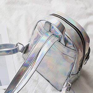 Holographic Backpack Clear Mini Backpack Hologram School Shoulder Bag Casual Backpack Casual School Backpack