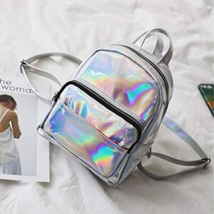 Holographic Backpack Clear Mini Backpack Hologram School Shoulder Bag Casual Backpack Casual School Backpack