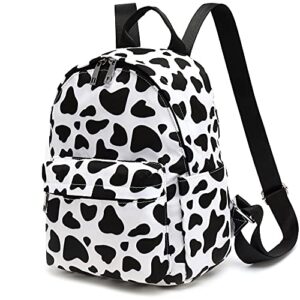 yusudan mini backpack purse for women girls, small backpack for teens kids school travel (cow print)