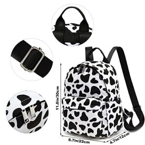 Yusudan Mini Backpack Purse for Women Girls, Small Backpack for Teens Kids School Travel (Cow Print)