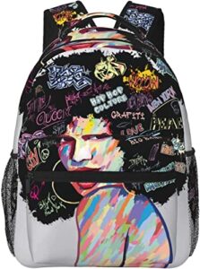 school backpack art african woman american black girl for women men student bookbag durable casual daypack teens college lightweight hiking travel bag