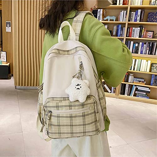 Sage Green Backpack for School Sage Green Backpack for Teen Girls Kawaii Backpack Large-capacity Casual Rucksack (Grey/A)