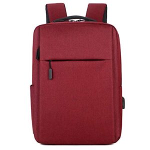 yxqsed travel laptop backpack for men women, slim lightweight backpack school bookbag with laptop compartment for work business and college, waterproof computer bag fits 14-15.6 inch notebook red