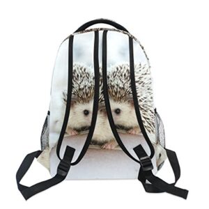 Hedgehog School Backpack for Boys Girls Bookbag Travel Bag One Size