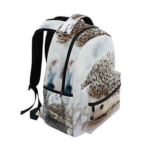 Hedgehog School Backpack for Boys Girls Bookbag Travel Bag One Size