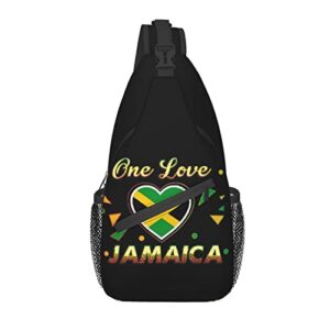 cute jamaica flag sling bag crossbody chest daypack casual backpack jamaican shoulder bags for women men