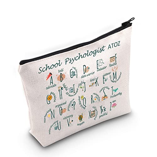 School Psychologist Cosmetic Bag School Psychologist Appreciation Gift School Psychology Makeup Zipper Pouch for Women Girls (School Psychologist ATOZ)