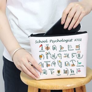 School Psychologist Cosmetic Bag School Psychologist Appreciation Gift School Psychology Makeup Zipper Pouch for Women Girls (School Psychologist ATOZ)