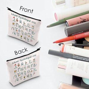 School Psychologist Cosmetic Bag School Psychologist Appreciation Gift School Psychology Makeup Zipper Pouch for Women Girls (School Psychologist ATOZ)