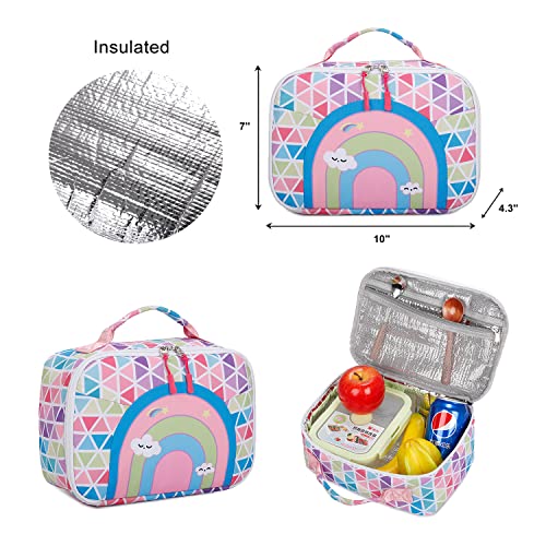 Ulgoo Girls School Bags Kids Bookbags Teens Bookbag Set Kids Laptop Backpack Lunch Box Purse (Rainbow Diamond)