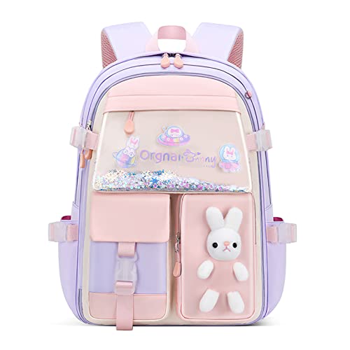 Cute Backpack Travel Backpacks Bookbag for Women & Men Boys Girls School College Students Backpack Durable Water Resistant Purple-B Large