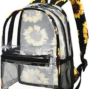 Clear Mini Backpack Stadium Approved 12x12x6 Small Transparent Backpacks Plastic See Through Bag for Work Festival Security Travel