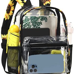 Clear Mini Backpack Stadium Approved 12x12x6 Small Transparent Backpacks Plastic See Through Bag for Work Festival Security Travel