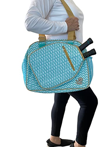 Pickleball - "Inspired" - Designer Women's Premium Side-Pocket Duffle Bag | Made Exclusively For Pickleball! | Includes a "Fitted" Paddle Case Designed To Store And Protect Your Paddles.