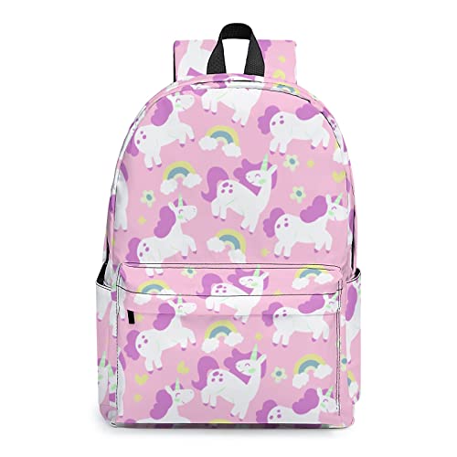 Cute Unicorns Backpack Lightweight Backpacks Durable Laptop Backpack Shoulders Bag Hiking Travel Bag Casual Daypack