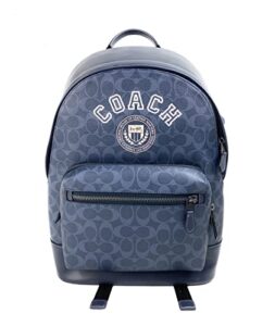 coach west backpack in signature canvas with varsity motif