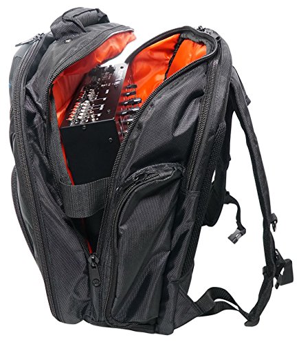 Rockville DJ Laptop/Gear Travel Backpack Bag w/ Headphone Compartment+Dividers, Black