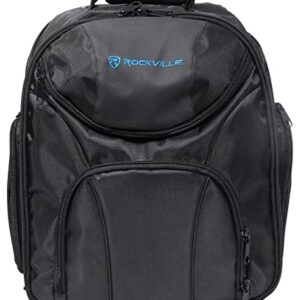 Rockville DJ Laptop/Gear Travel Backpack Bag w/ Headphone Compartment+Dividers, Black