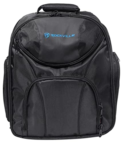 Rockville DJ Laptop/Gear Travel Backpack Bag w/ Headphone Compartment+Dividers, Black