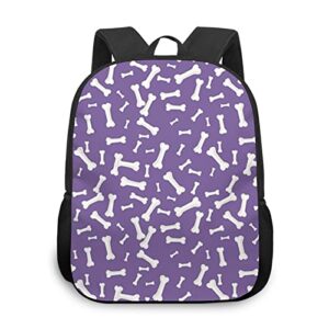 jarenap dog bone,backpack for school classic,dog bone seamless animals pattern,water resistant casual everyday bookbag with carry handles for travel,purple white,s(13in)