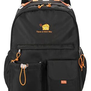 Lanola Cute Casual Hiking Daypack Travel Bookbag School Bag Backpack for Girls Boy Women Man - Black