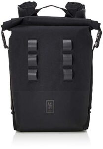 chrome industries urban ex 2.0 rolltop backpack – 15″ laptop bag, waterproof, 20 liter, black