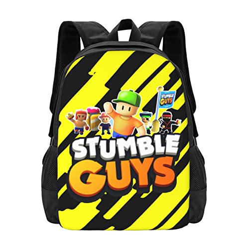 Stumble Guys Backpack Cute Bookbag Schoolbags Funny School Backpacks Laptop Bag Travel Hiking Daypack For Boys Girl