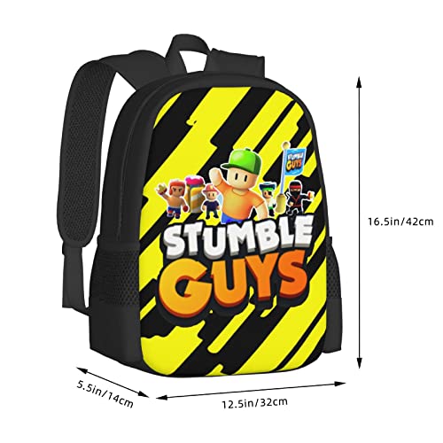 Stumble Guys Backpack Cute Bookbag Schoolbags Funny School Backpacks Laptop Bag Travel Hiking Daypack For Boys Girl