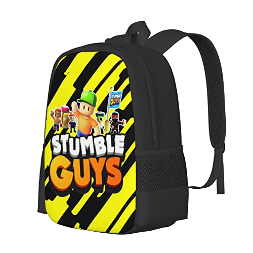 Stumble Guys Backpack Cute Bookbag Schoolbags Funny School Backpacks Laptop Bag Travel Hiking Daypack For Boys Girl