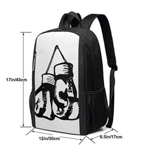 Boxing Gloves School Rucksack College Bookbag Lady Travel Backpack Laptop Bag for Boys Girls