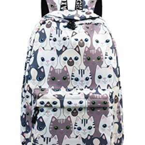 YANAIER Stylish Backpack for Teens School Backpack Bookbags College Laptop Satchel Travel Daypack Cat-1