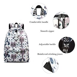 YANAIER Stylish Backpack for Teens School Backpack Bookbags College Laptop Satchel Travel Daypack Cat-1