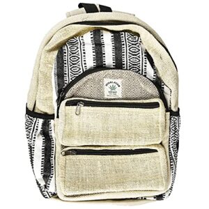 threadheads himalayan hemp black & white backpack – 11″x16″