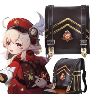 cosplay show anime game genshin impact klee spark knight cute backpack shoulder bag cosplay prop halloween accessories, brown