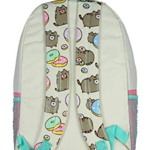 Pusheen Cat Donuts Zipper Backpack with Front Pocket and Donut Charm