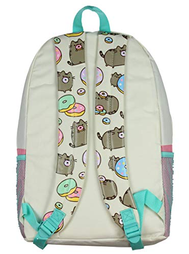 Pusheen Cat Donuts Zipper Backpack with Front Pocket and Donut Charm