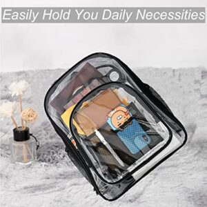 AONETIGER Clear Black Backpack Heavy Duty PVC with Reinforced Strap,Transparent Water-Resistant Backpack for Shool Work