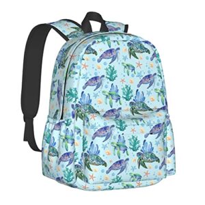 nmbvcxz sea turtle backpack for women 17 inch travel casual laptop backpack lightweight waterproof durable hiking daypack