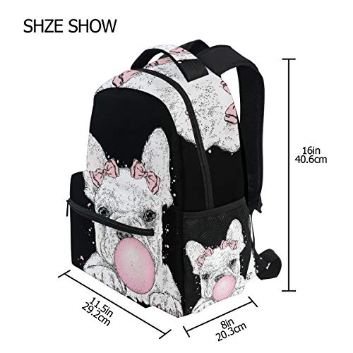 School Backpack Cute French Bulldog Teens Girls Boys Schoolbag Travel Bag