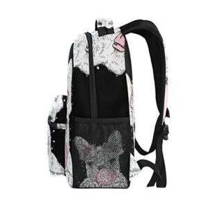 School Backpack Cute French Bulldog Teens Girls Boys Schoolbag Travel Bag