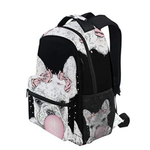 School Backpack Cute French Bulldog Teens Girls Boys Schoolbag Travel Bag