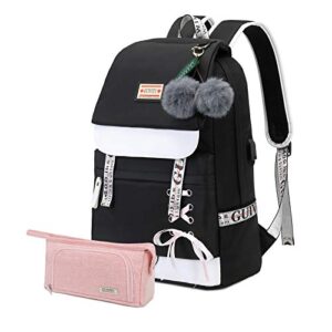 guivitu backpacks for girls schoolbag for kids 6-12 years teens bookbag children waterproof rucksack with pencil case sets