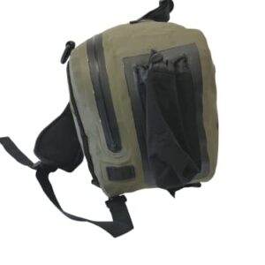 Sling Pack Fully Waterproof Dry Bag - Airtight, Scentproof, Submersible for Fly Fishing, Hiking, Hunting, Camping, Kayaking, Paddle Boarding & Daily Use, Green