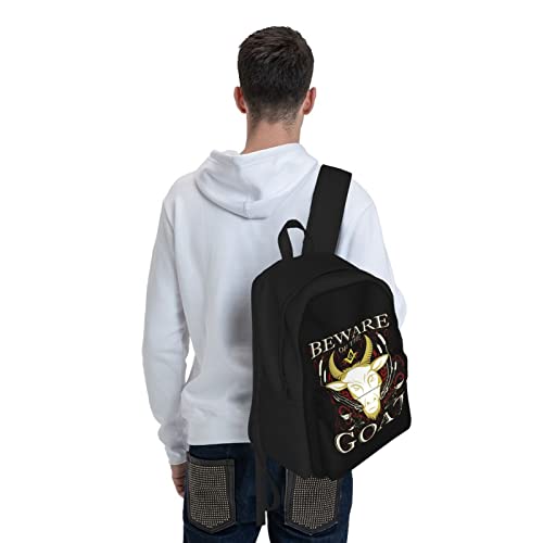 Masonic Beware of The Goat Funny Freemason Backpack Large Travel Student Notebook Outdoor Sport Durable 15 in Laptop Bag