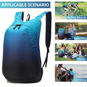 TurnWay Ultra lightweight Water Resistant Packable Backpack, Foldable Hiking Daypack for Travel Camping Cycling Outdoor for Women and Men (Blue)